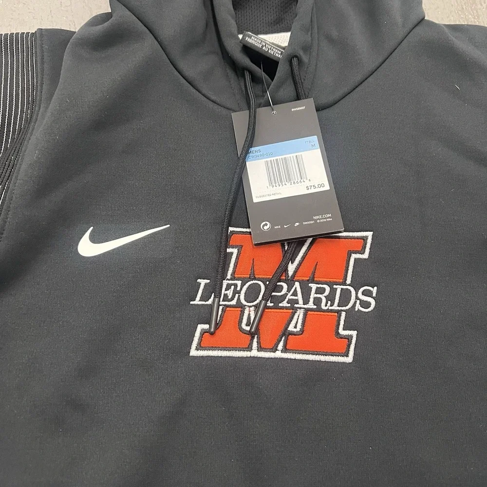 Malvern Leopards Black Nike Pullover Hoodie Men's Size‎ Medium Dri-Fit